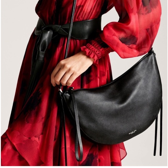 Michael Kors Collection Sedona Crescent Italian Leather Black Purse - Picture 16 of 16